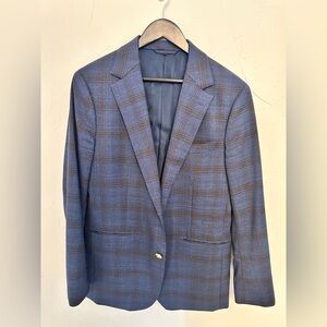 Bonobos | Navy and Charcoal Plaid Blazer, 40R